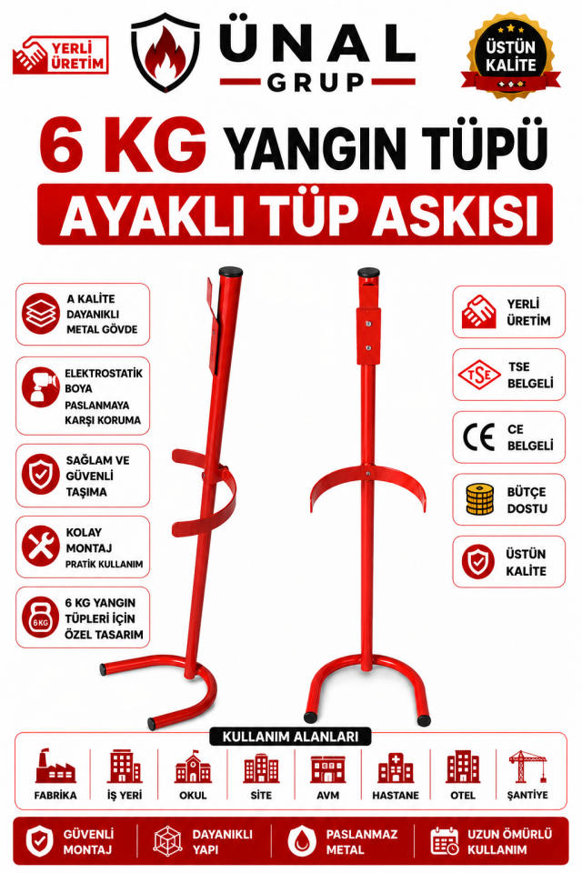 Yangın Söndürme Tüpü Askısı 6 kg Yangın Tüpü için Uygun A Kalite Ev Araç İş Yeri için